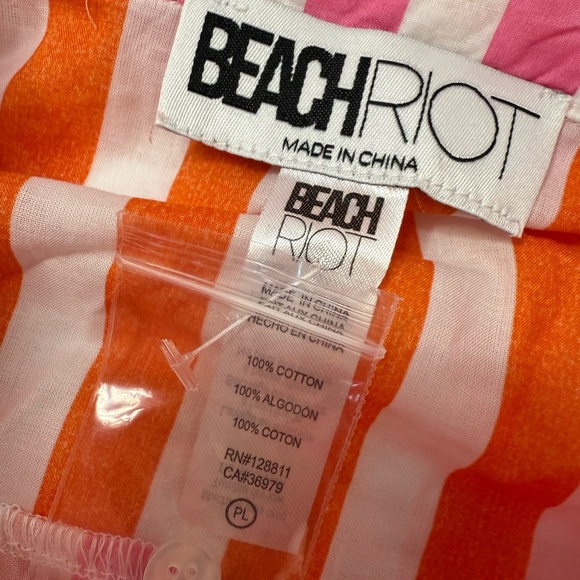 Beach Riot Alexa Top Sunset Striped Women Petite Large Cover Up Button NEW 1452 - Picture 3 of 3